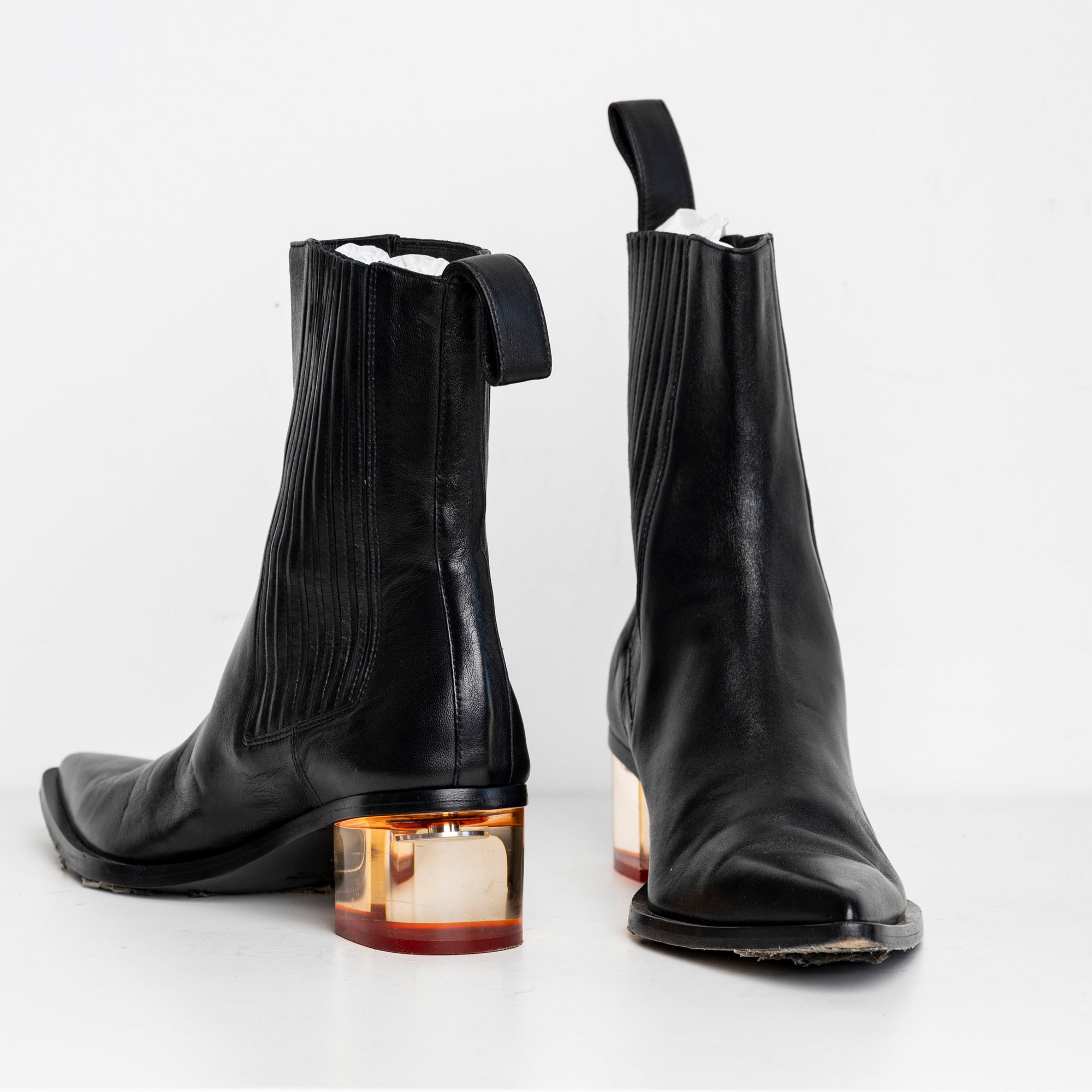Sharp Chelsea Clear Heels Black Orange EU40