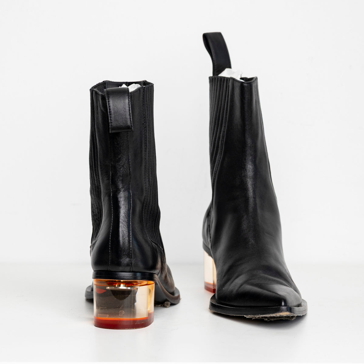 Sharp Chelsea Clear Heels Black Orange EU40