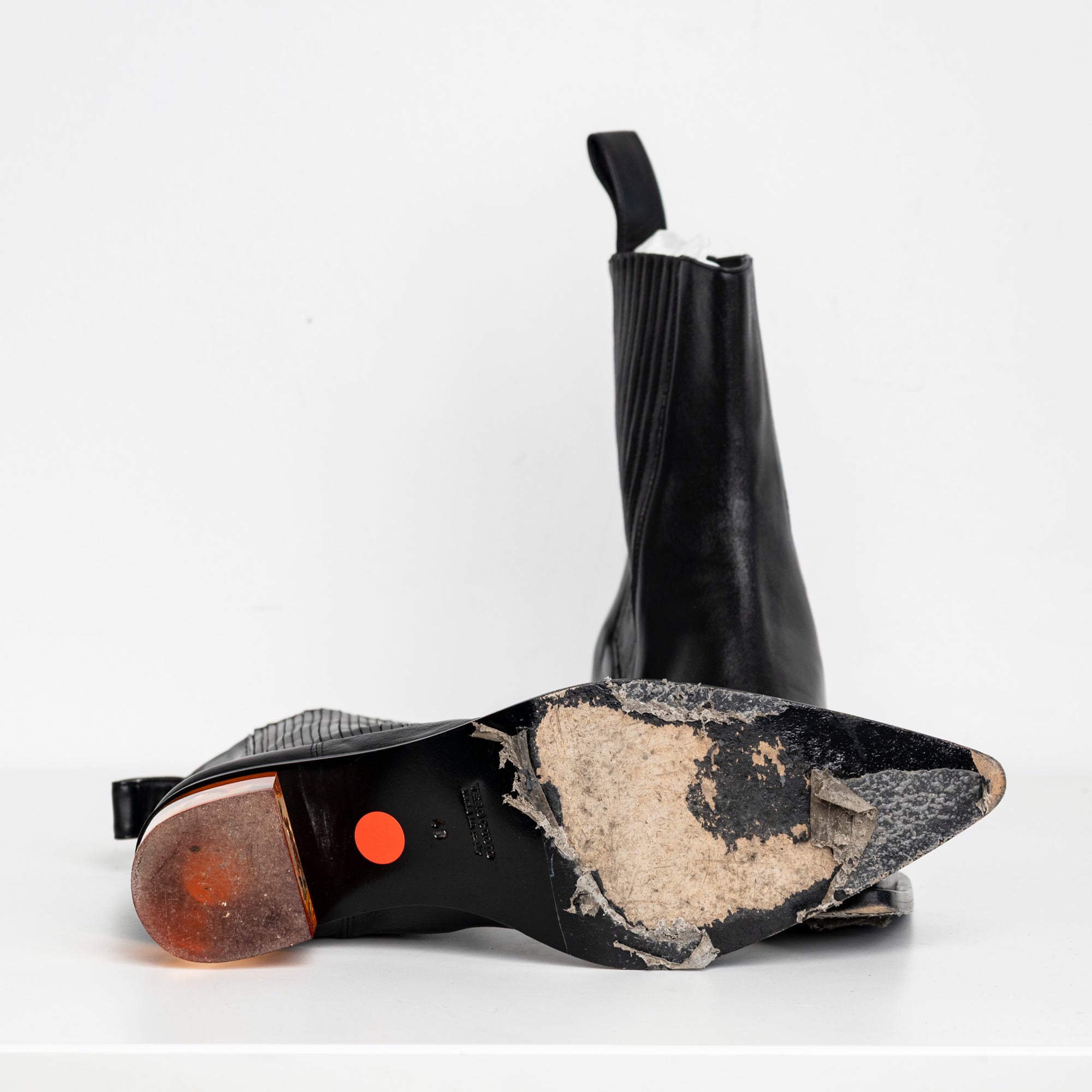 Sharp Chelsea Clear Heels Black Orange EU40