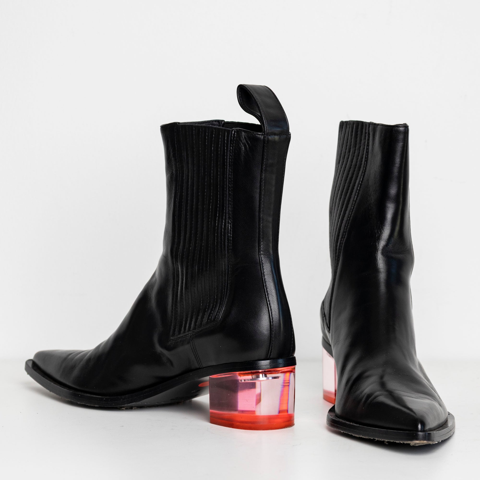 Sharp Chelsea Clear Heels Black Pink EU40