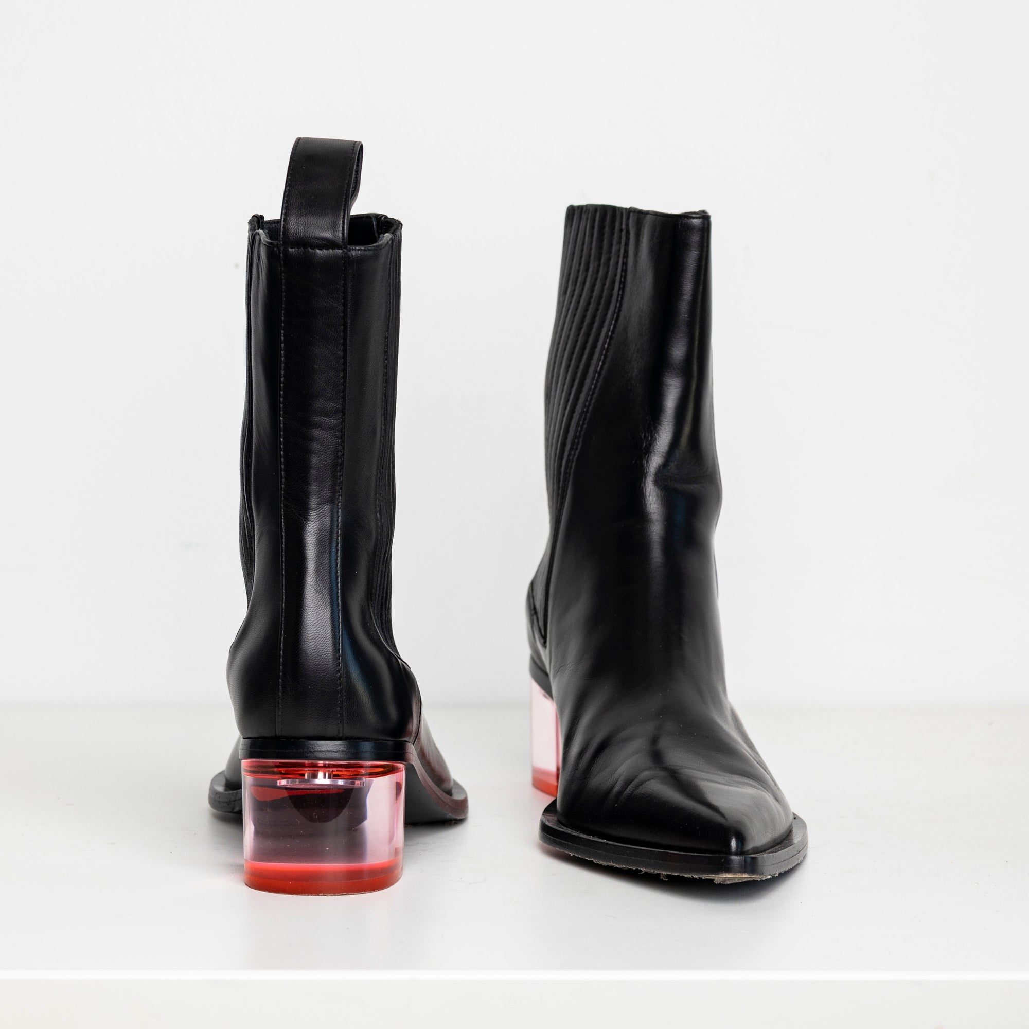 Sharp Chelsea Clear Heels Black Pink EU40