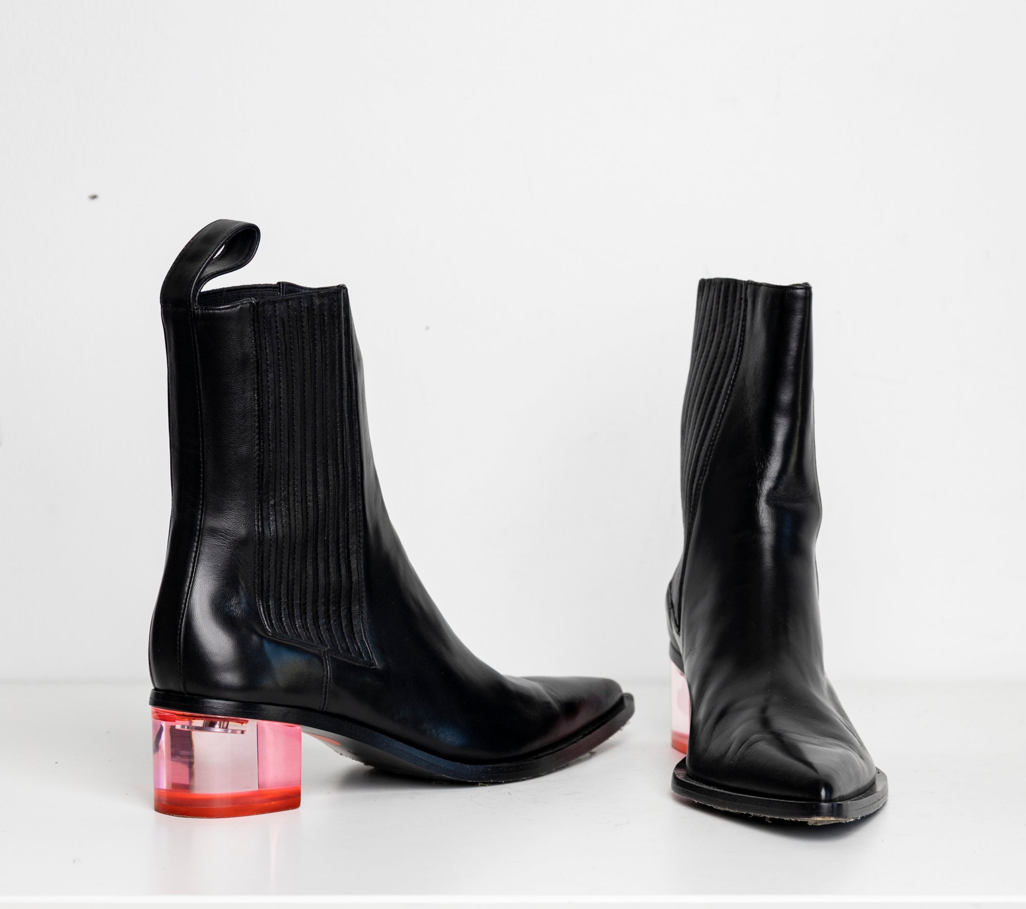 Sharp Chelsea Clear Heels Black Pink EU40