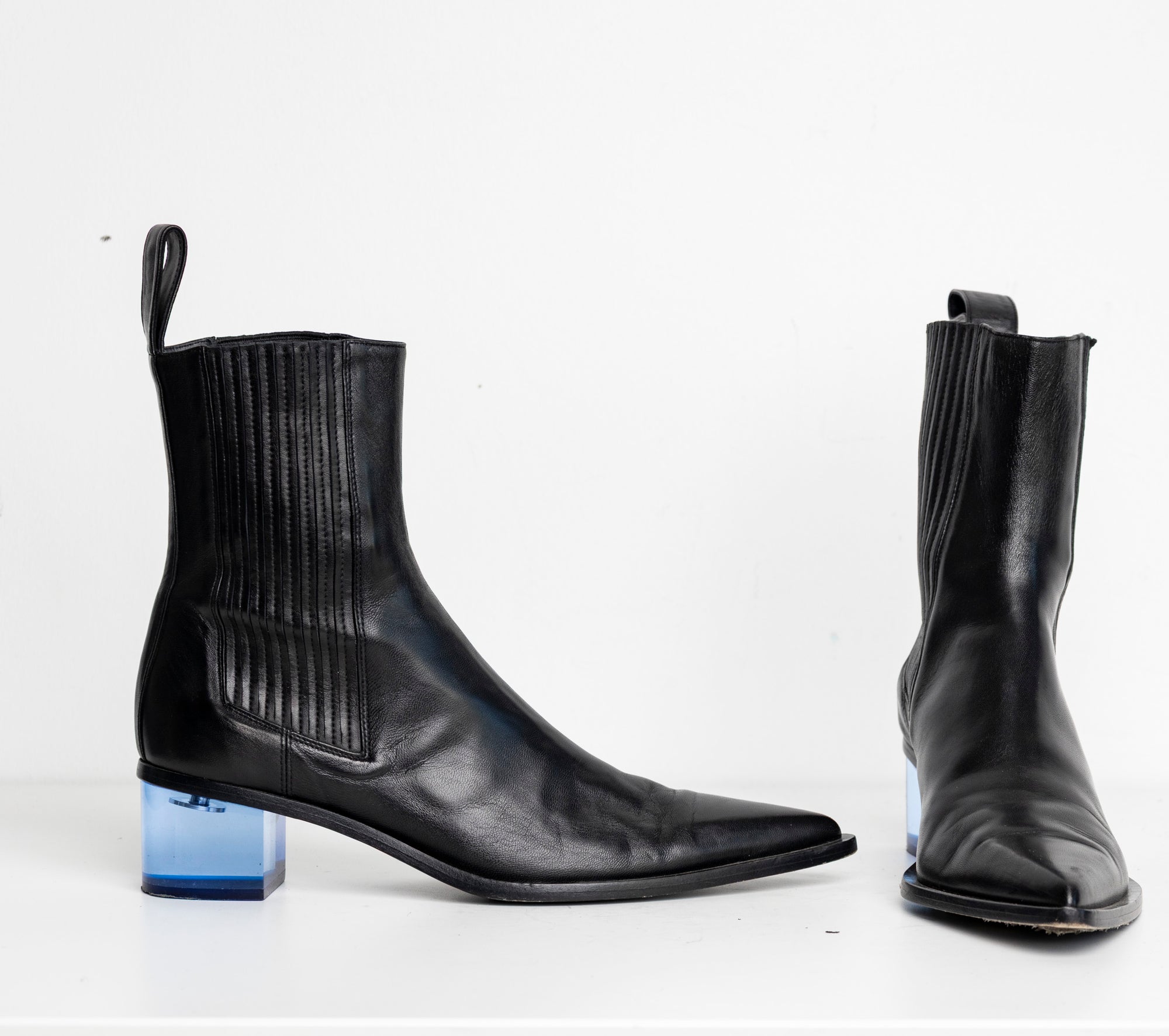 Sharp Chelsea Clear Heels Black Blue EU40