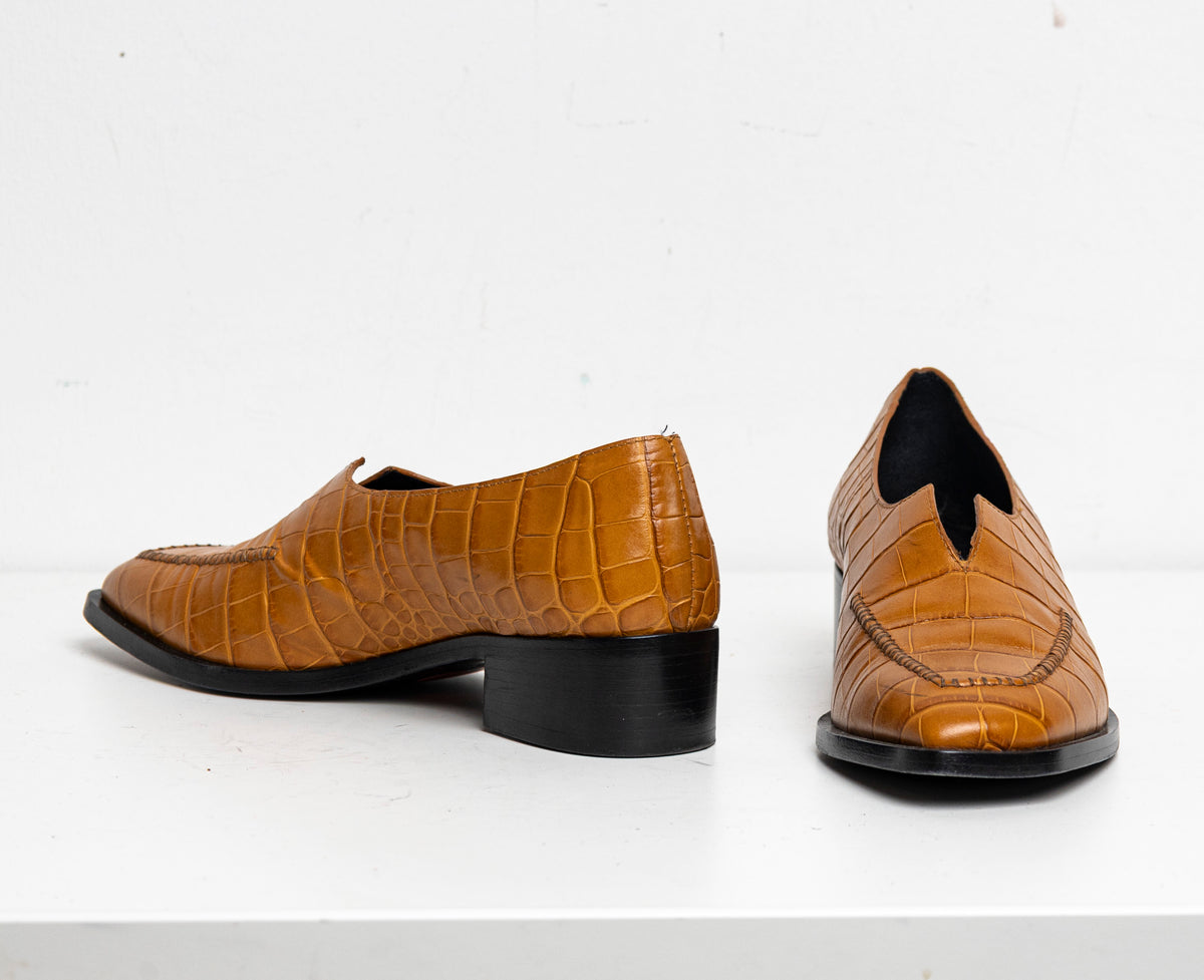 V-Neck Loafer Orange Croc EU40 #2