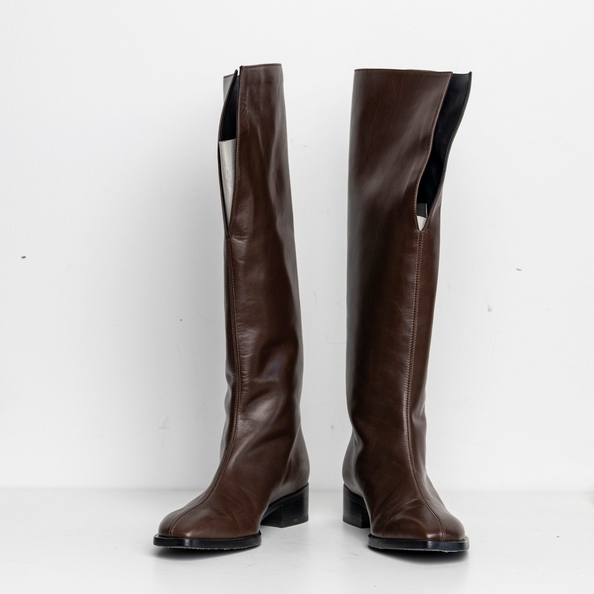 V-Neck Kneehigh Boots Brown EU40 #1