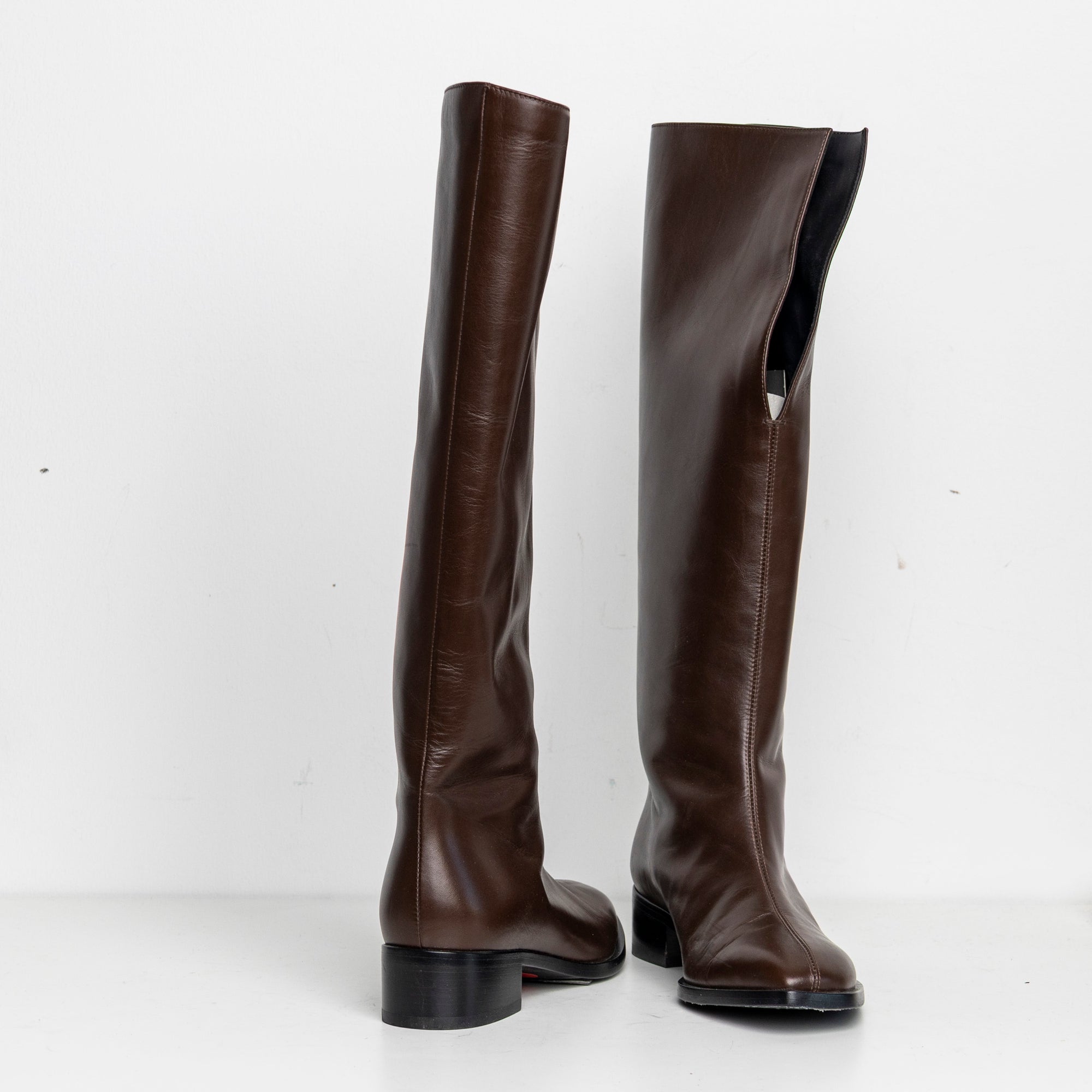 V-Neck Kneehigh Boots Brown EU40 #1