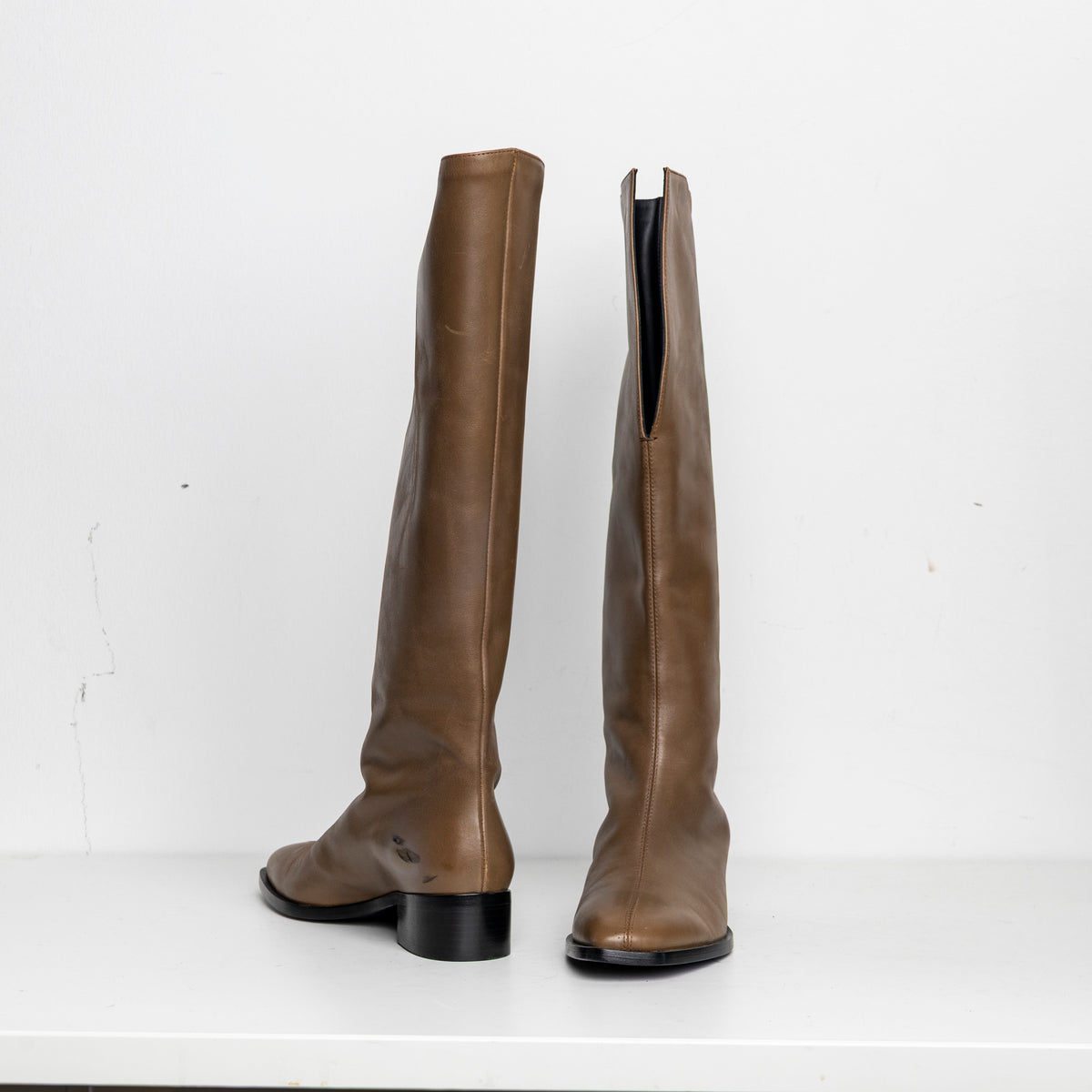 V-Neck Kneehigh Boots Tan EU40 #1