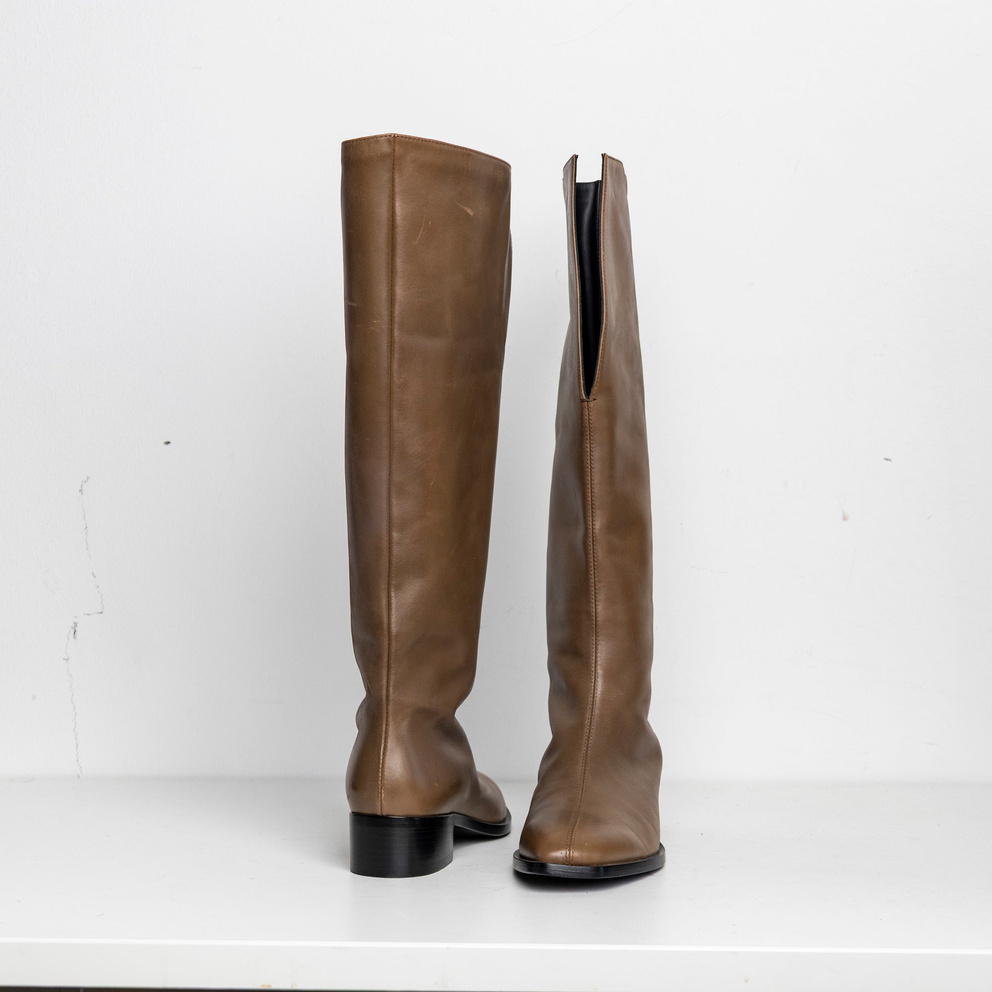 V-Neck Kneehigh Boots Tan EU40 #1