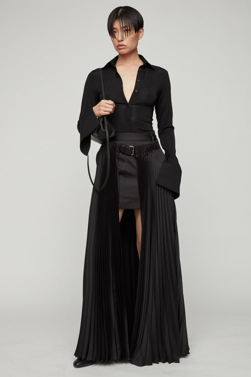 PD BELTED PLEATED SKIRT