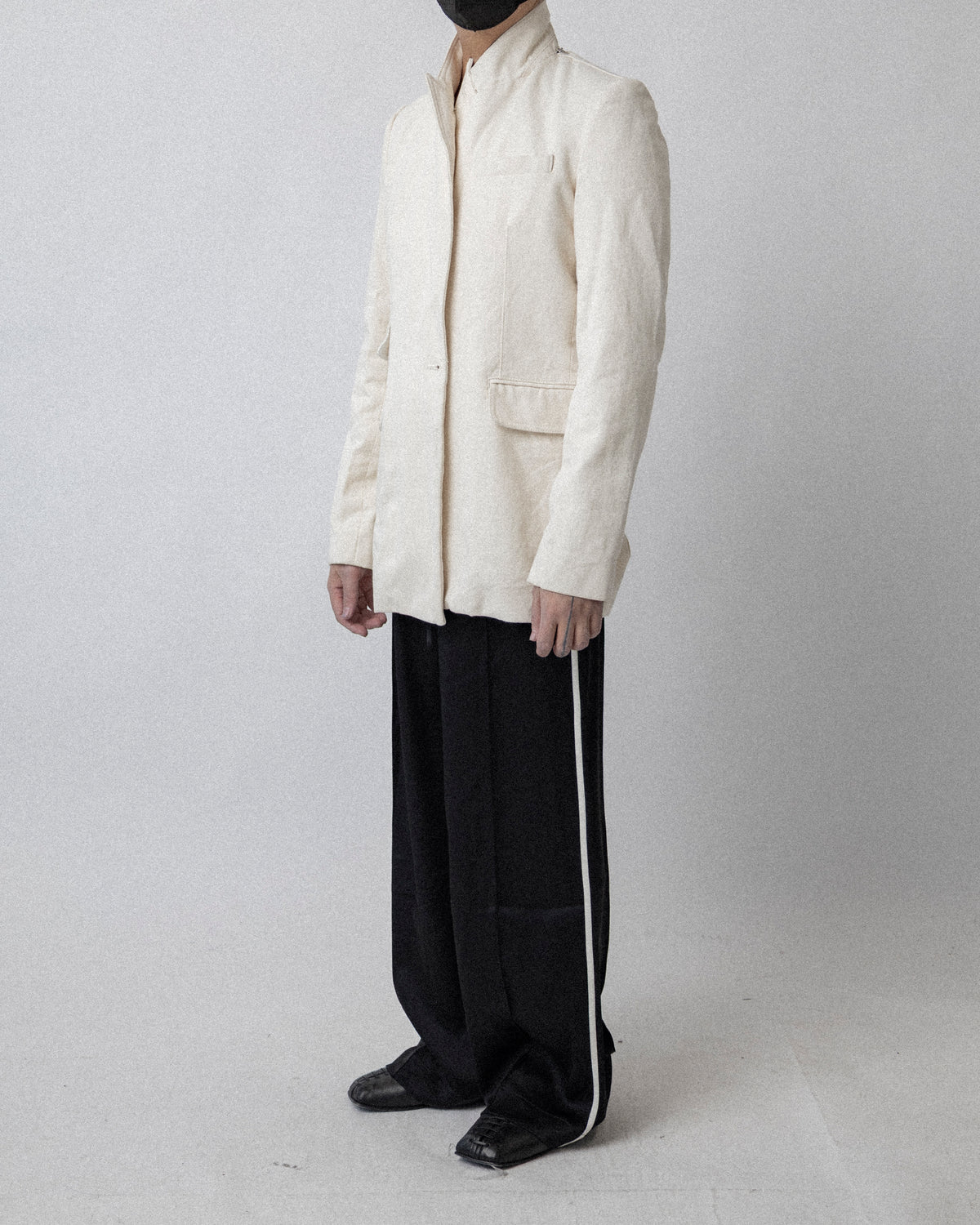 Back Zip Blazer Denim White CS17 No.2