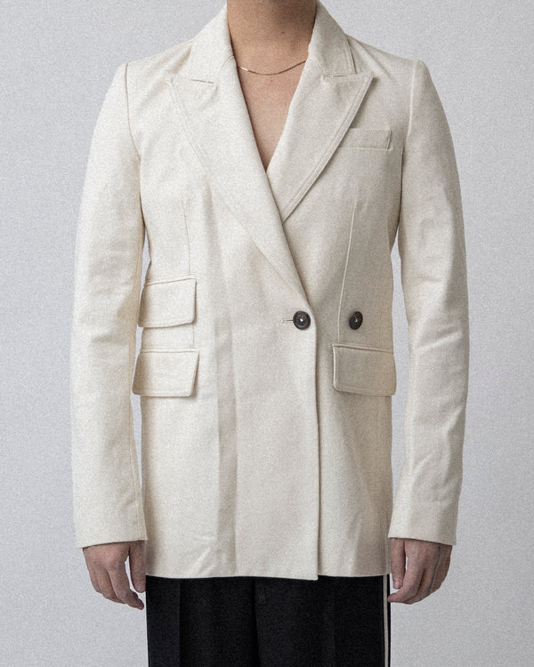 Back Zip Blazer Denim White CS17 No.1