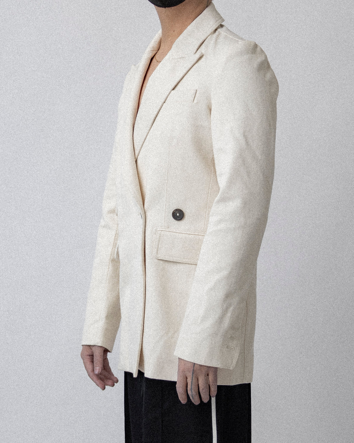 Back Zip Blazer Denim White CS17 No.1