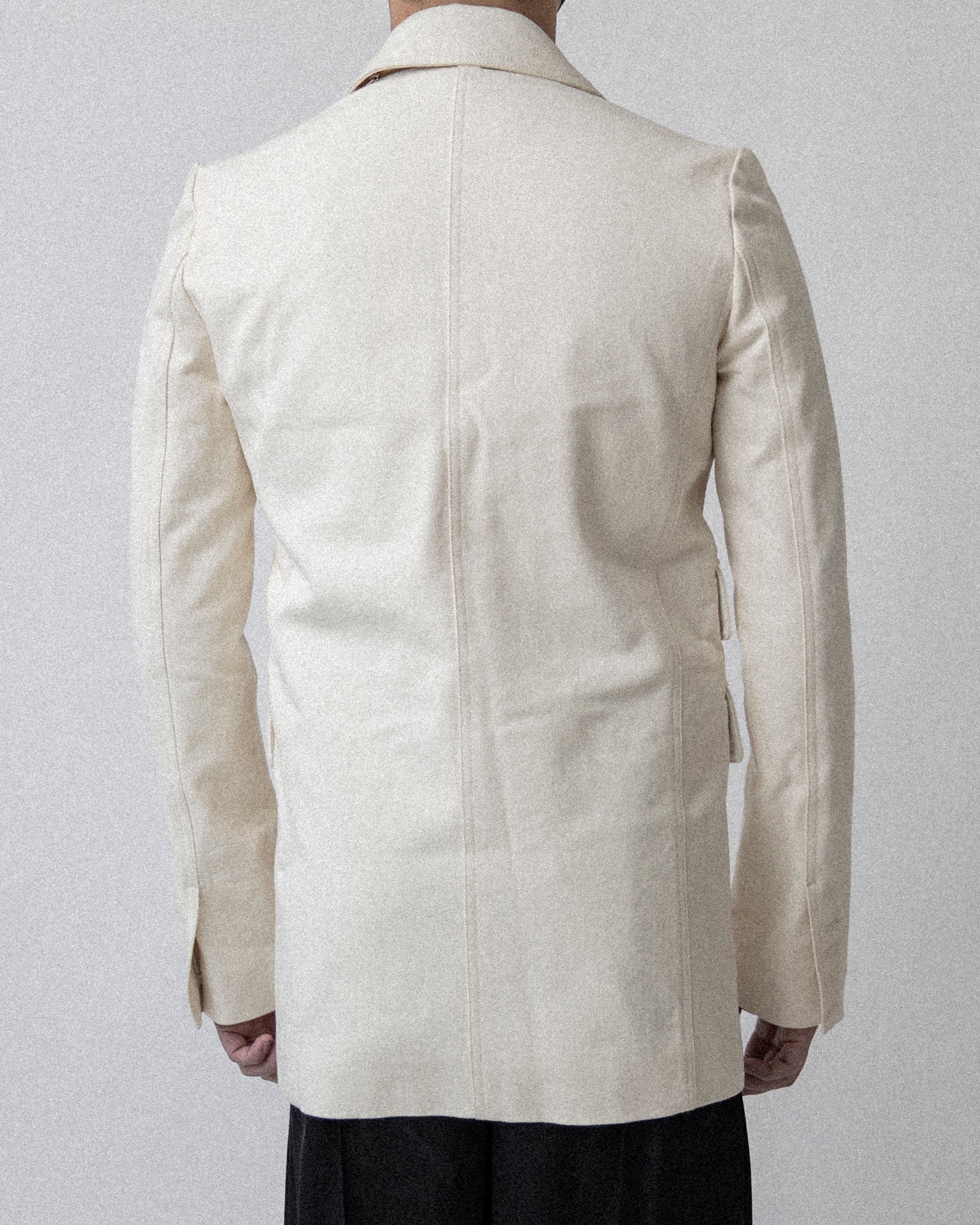 Back Zip Blazer Denim White CS17 No.1