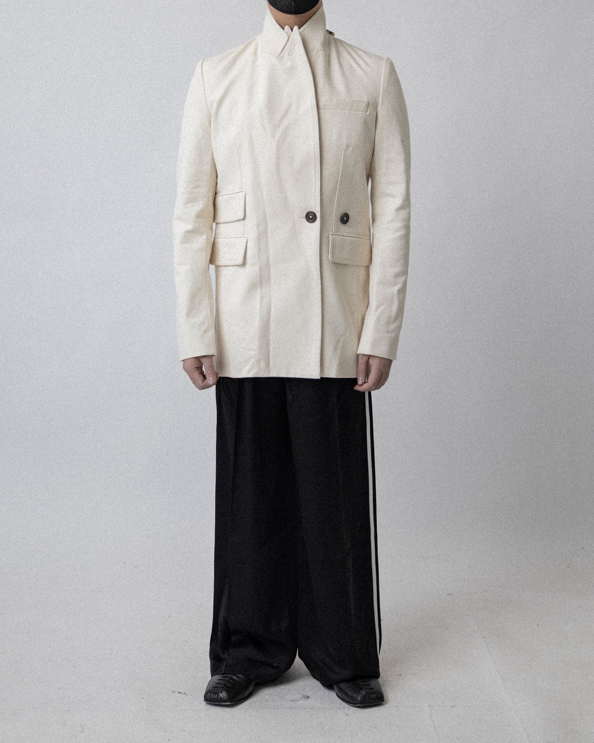 Back Zip Blazer Denim White CS17 No.1