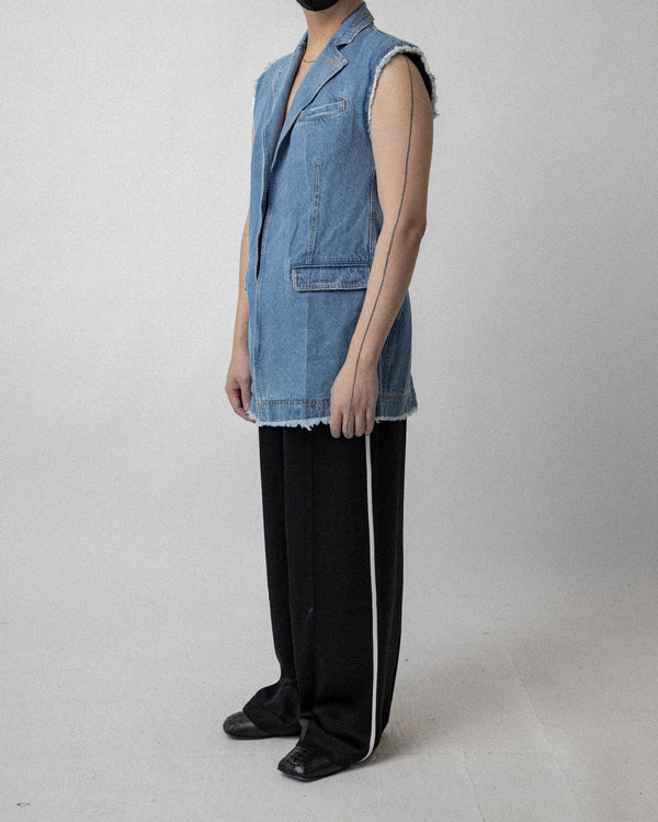 Denim Vest Blue - Cross shoulder 17''