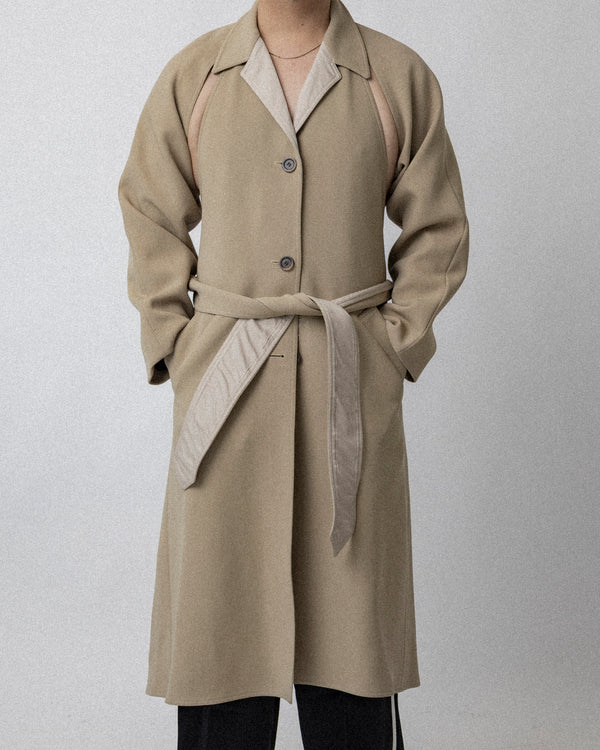 Detachable Trench Khaki - Cross shoulder 21''