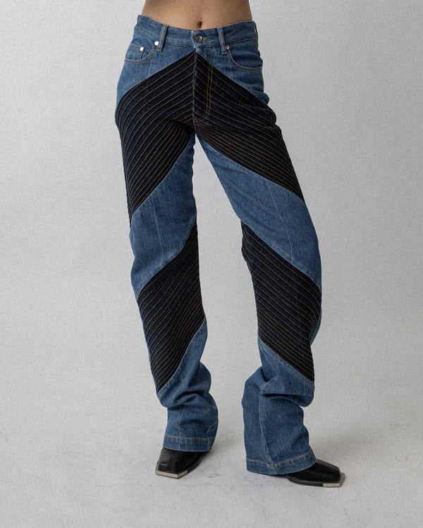 Chevron Jean Light Blue / Dark Blue Waist 31.5''