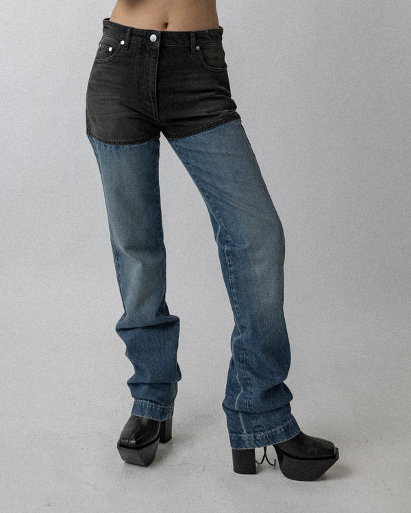 Combo Denim Pants Dark Gray / Blue Waist 31''