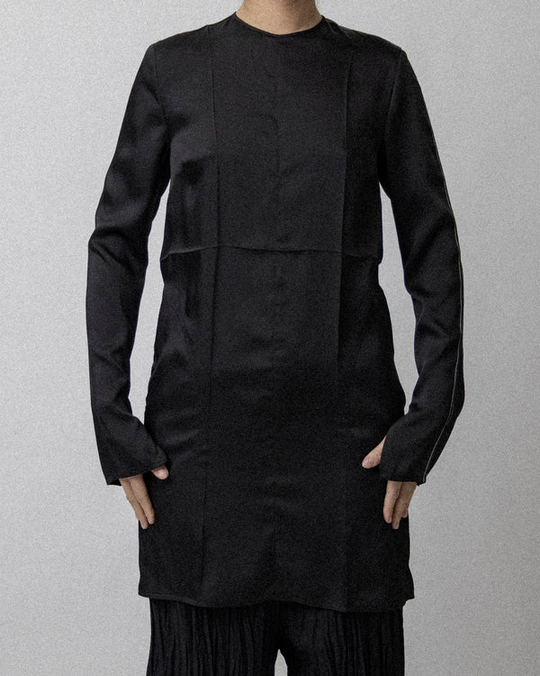 Creased Dress Silk Black - Cross shoulder 15''