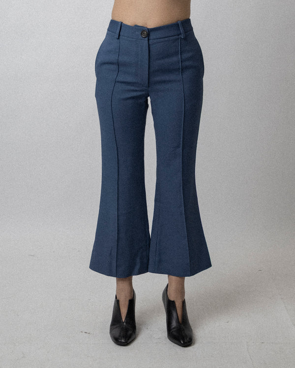 Cropped Flare Pants Blue Cross shoulder 29''