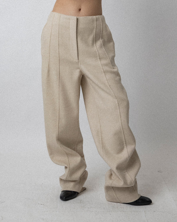 Double Faced Cashmere Beige pants - Waist 33''