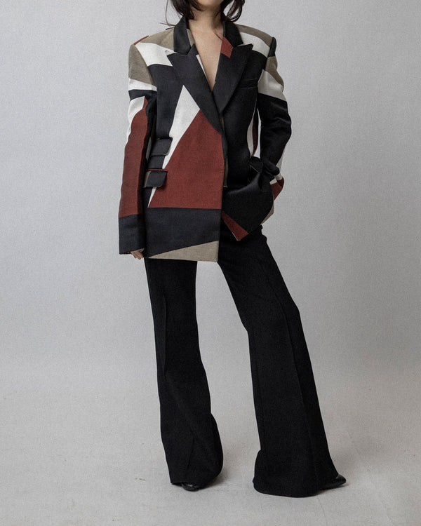 Geometric Jacquard Jacket Multicolor -  Cross shoulder 19''