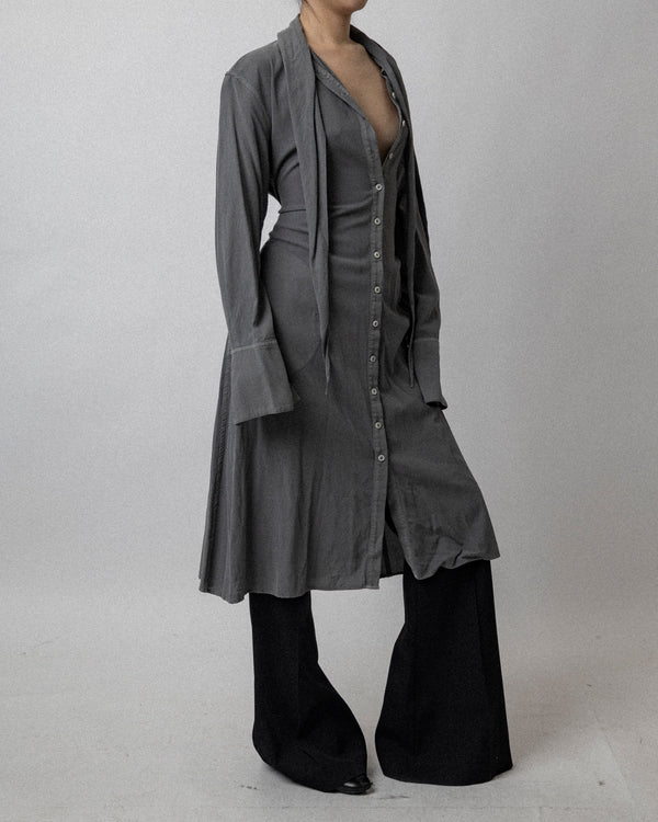 Garment dyed Handkerchief Dress Washed Gray -  Cross shoulder  20.5''