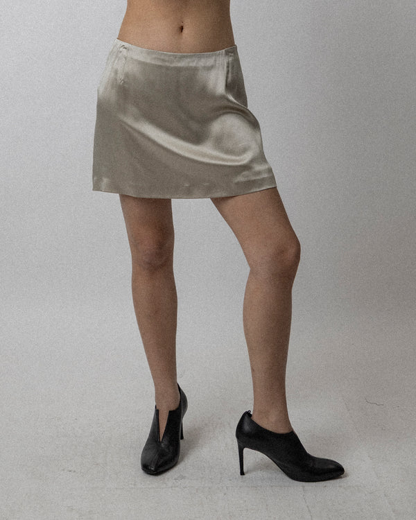 Mini-Skirt Silk Champagne-  Waist 31''