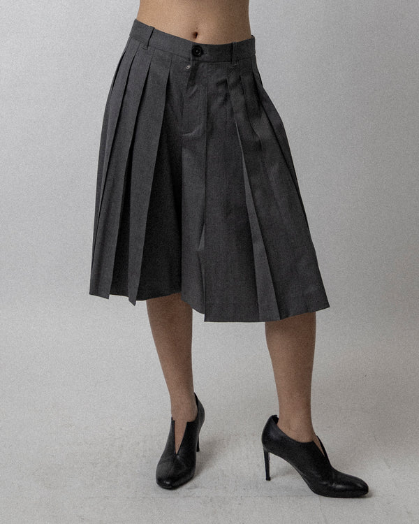 Pleated Skort Theo Dark Grey Heather Waist 32''