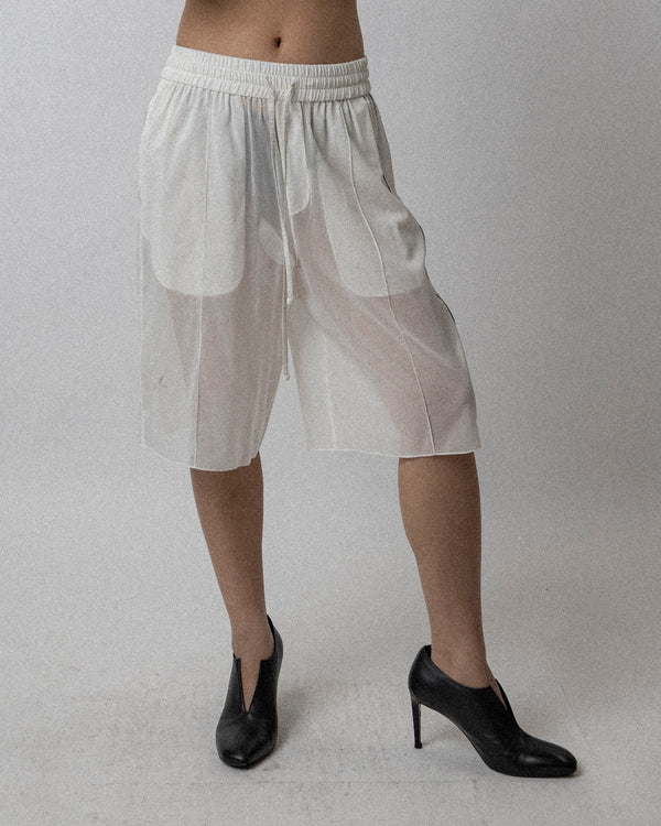 Sheer Short White Waist 33''-36''