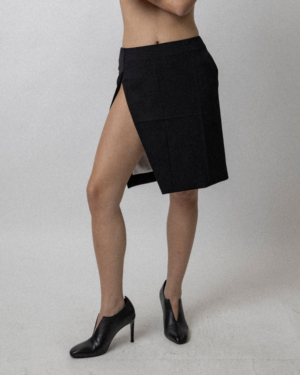 Side Slit Skirt Black WAIST 29''