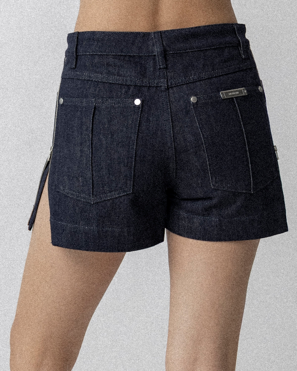 Side Zip Jean Short Dark Blue Waist 31'' S