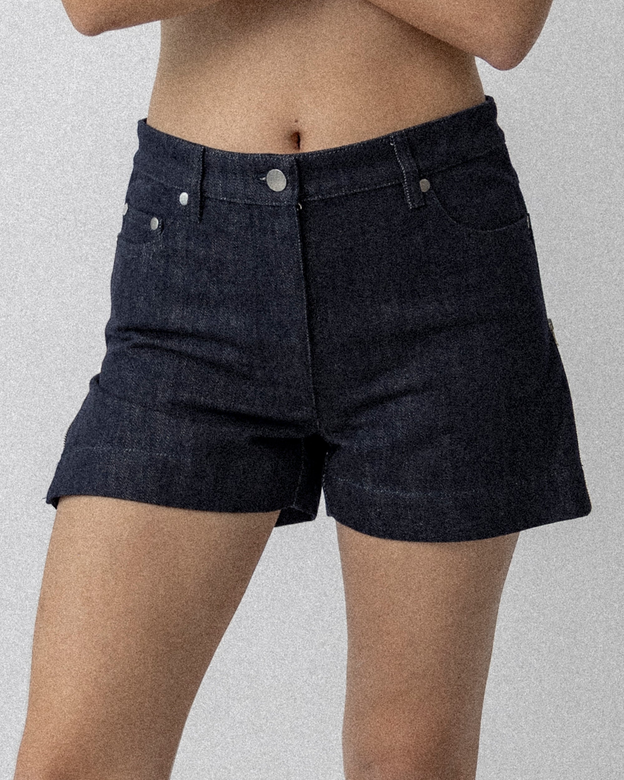 Side Zip Jean Short Dark Blue Waist 31'' S