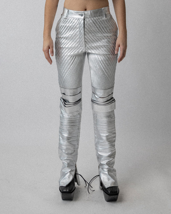 Silver leather Armor Pants XS