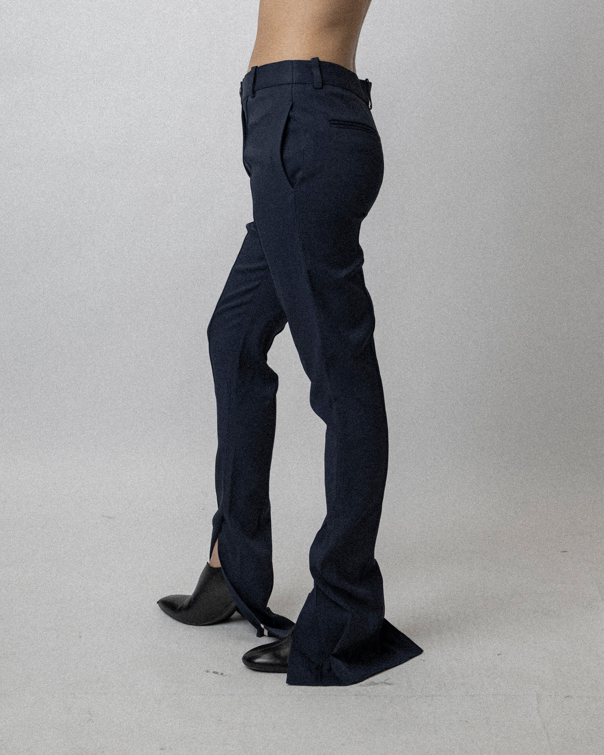 Slit Skinny Trouser Stretched Wool Navy - Waist 28''