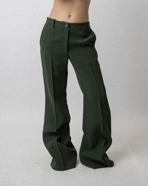 Tailored Flare Pants Green - Waist 32.5''