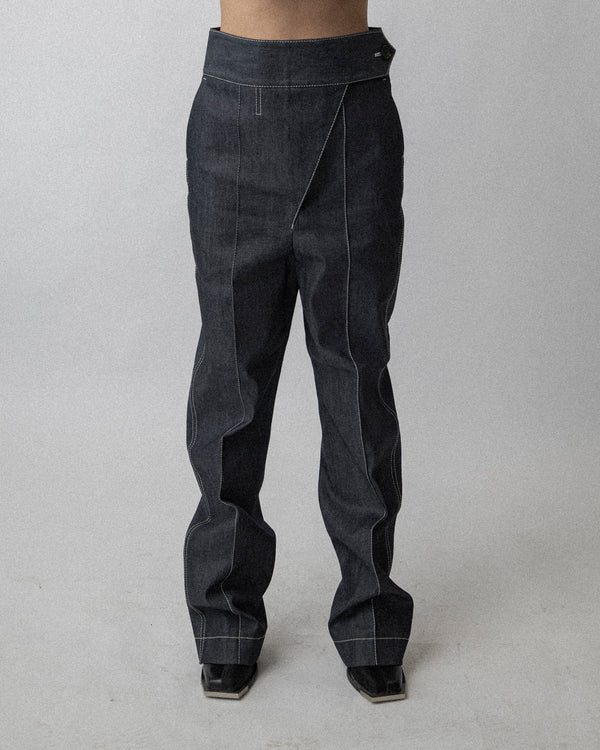 Wrapped Jean Pants Dark-Blue Waist 32''
